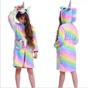 Hooded Rainbow Unicorn Plush Robe
